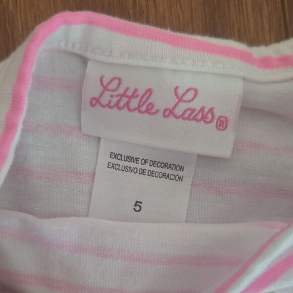 Little Lass Pink and White Kids Matching Set - Picture 4 of 5